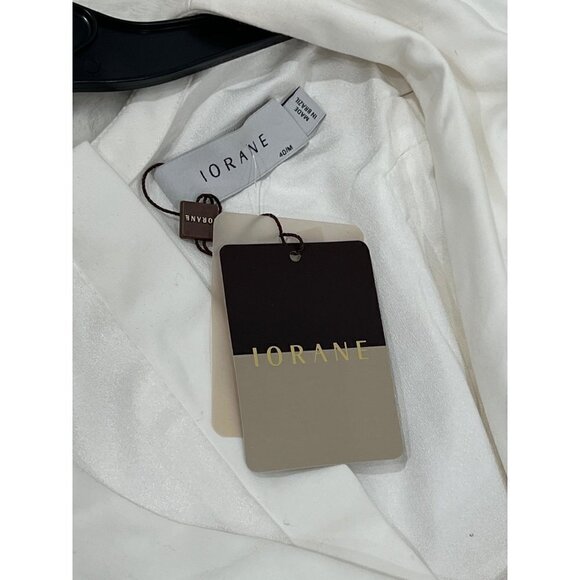 Iorane Supper Brooch Detail Ruffle Plunge Minidress, Size M NWT w/Defect - Picture 9 of 12